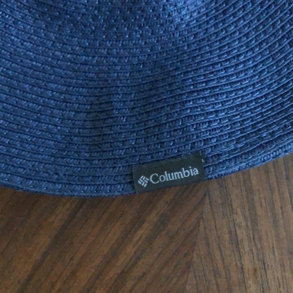 Wide Brim Straw Sun Hat - Navy Blue - Picture 2 of 4